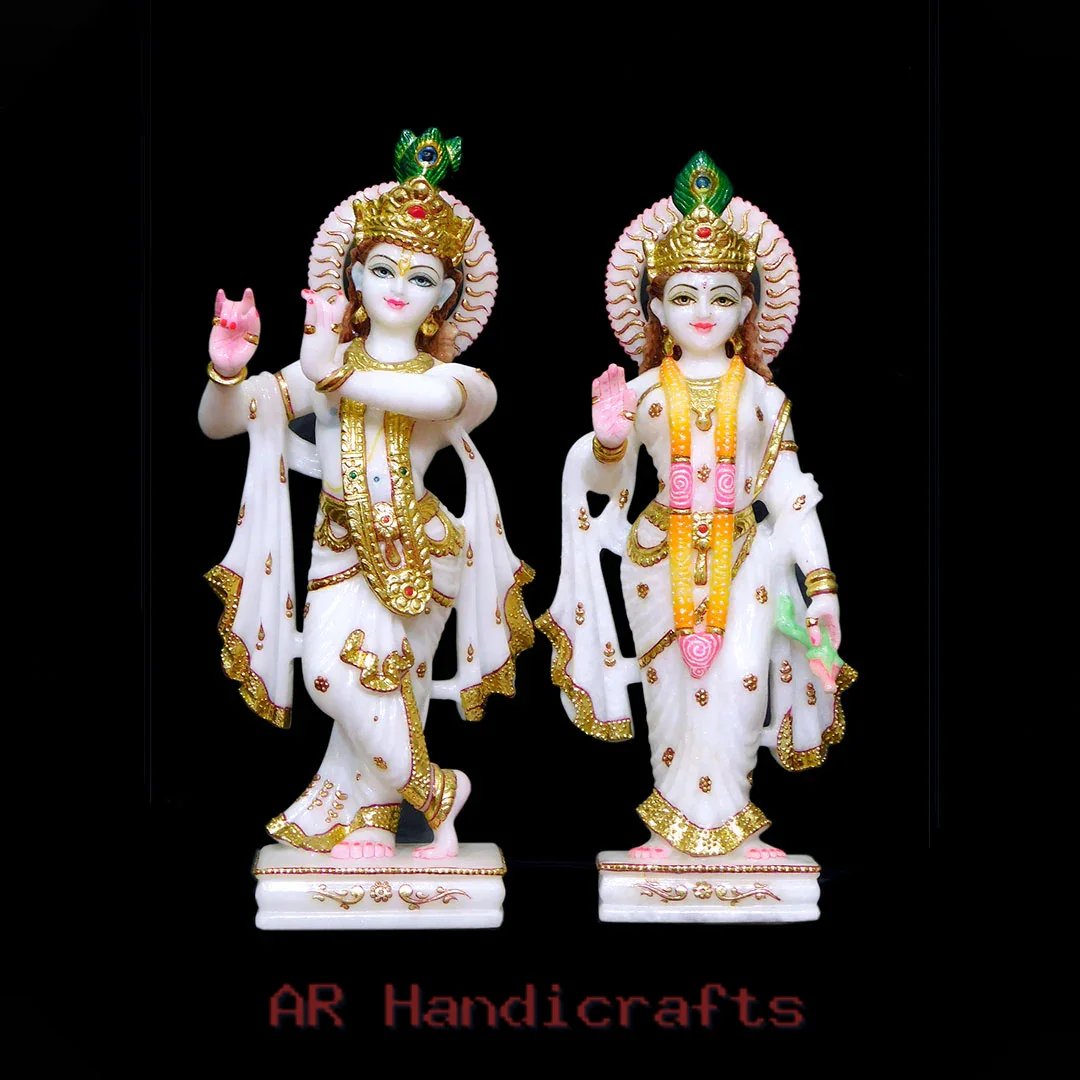 Lord Krishna, White Marble Statue